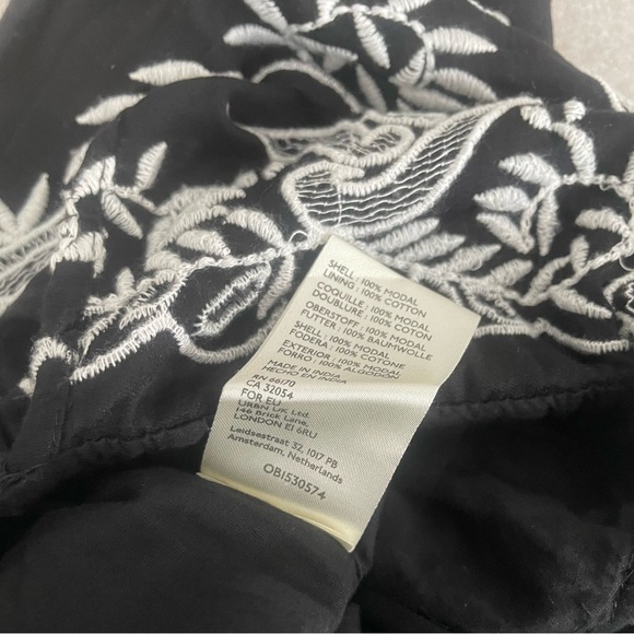 Free People Weila Embroidered Romper Coverup Black Size Large - Picture 5 of 6